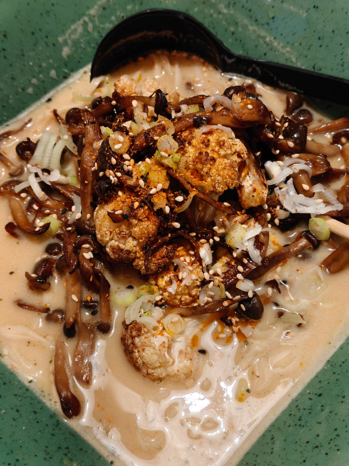 Blender Tantanmen with Crispy Tofu and Shimeji