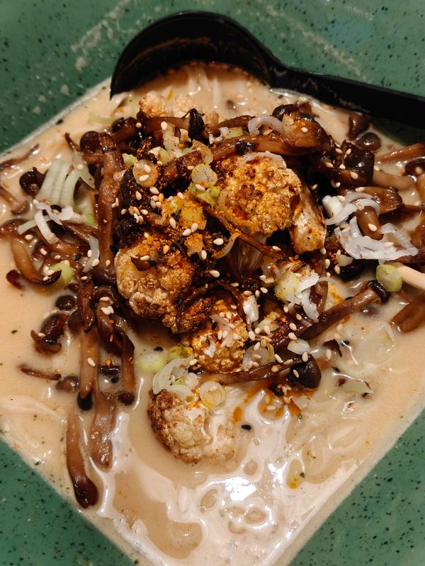Blender Tantanmen with Crispy Tofu and Shimeji